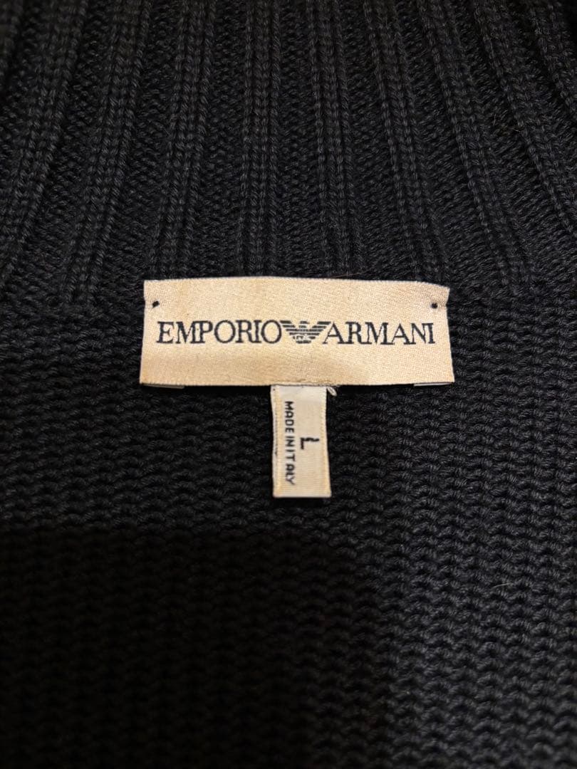 EMPORIO ARMANI ドライバーズニット PVCレザー 美品