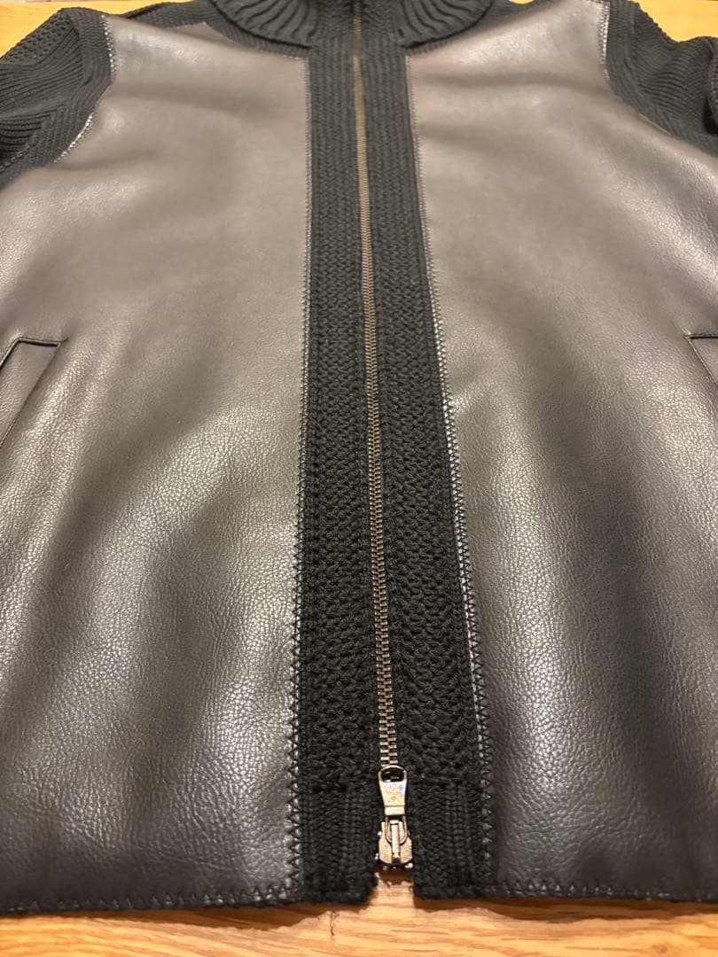 EMPORIO ARMANI ドライバーズニット PVCレザー 美品