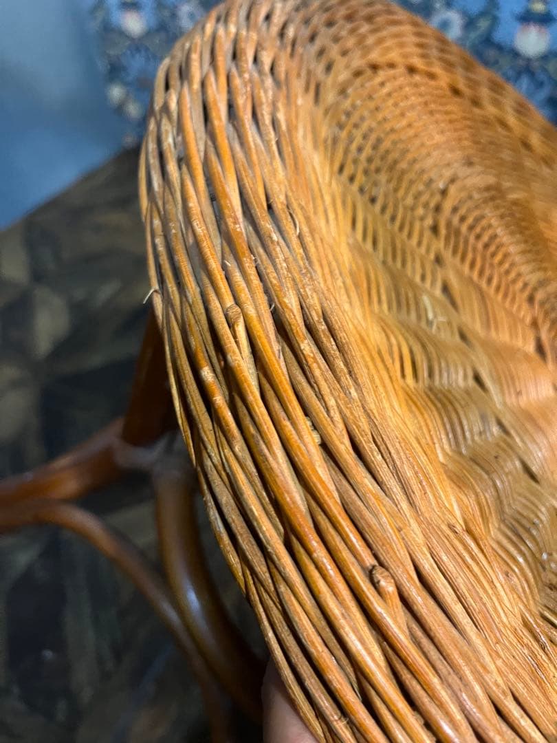 いわんこ＊籐ラタン テーブル 昭和レトロ 当時物 ローテーブル インテリア