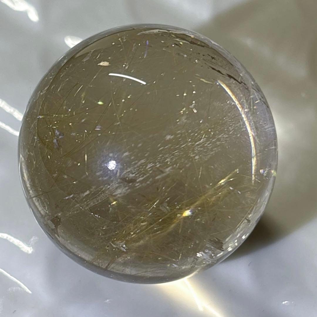 天然石 ルチルクオーツ スフィア 置物 丸玉 30.9mm