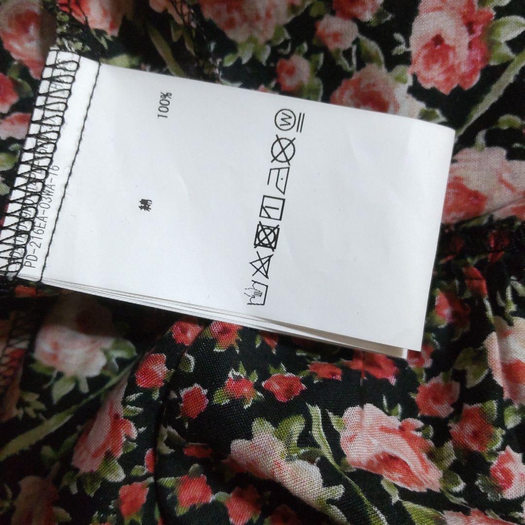 美品ピンクハウス　綿ローン小薔薇プリントロングワンピース