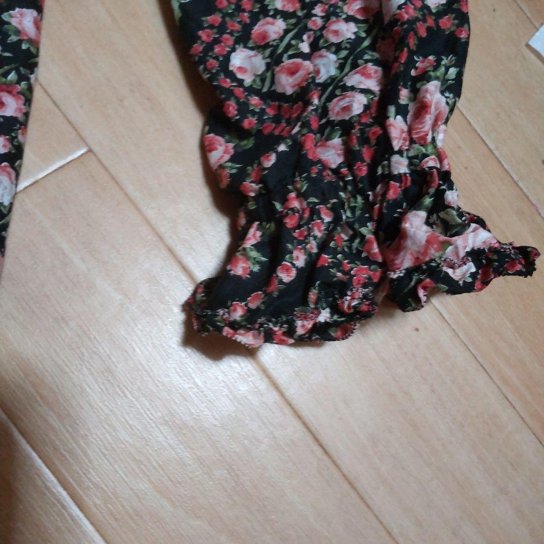 美品ピンクハウス　綿ローン小薔薇プリントロングワンピース