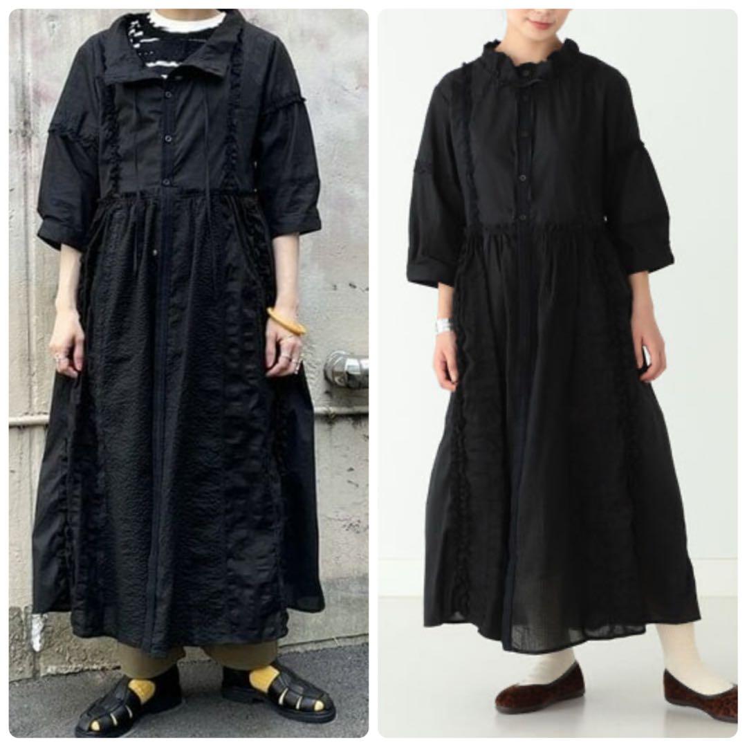 TORI-TO × BEAMS BOY レース & ギャザー ワンピース M 黒