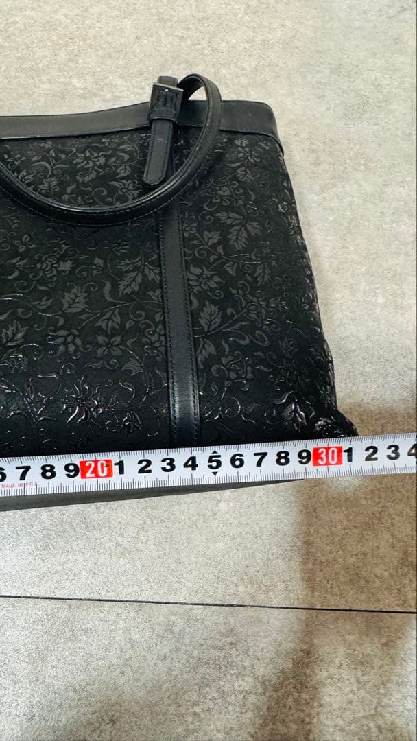 印傳屋 いんでんや ハンドバッグ ブラック レザー