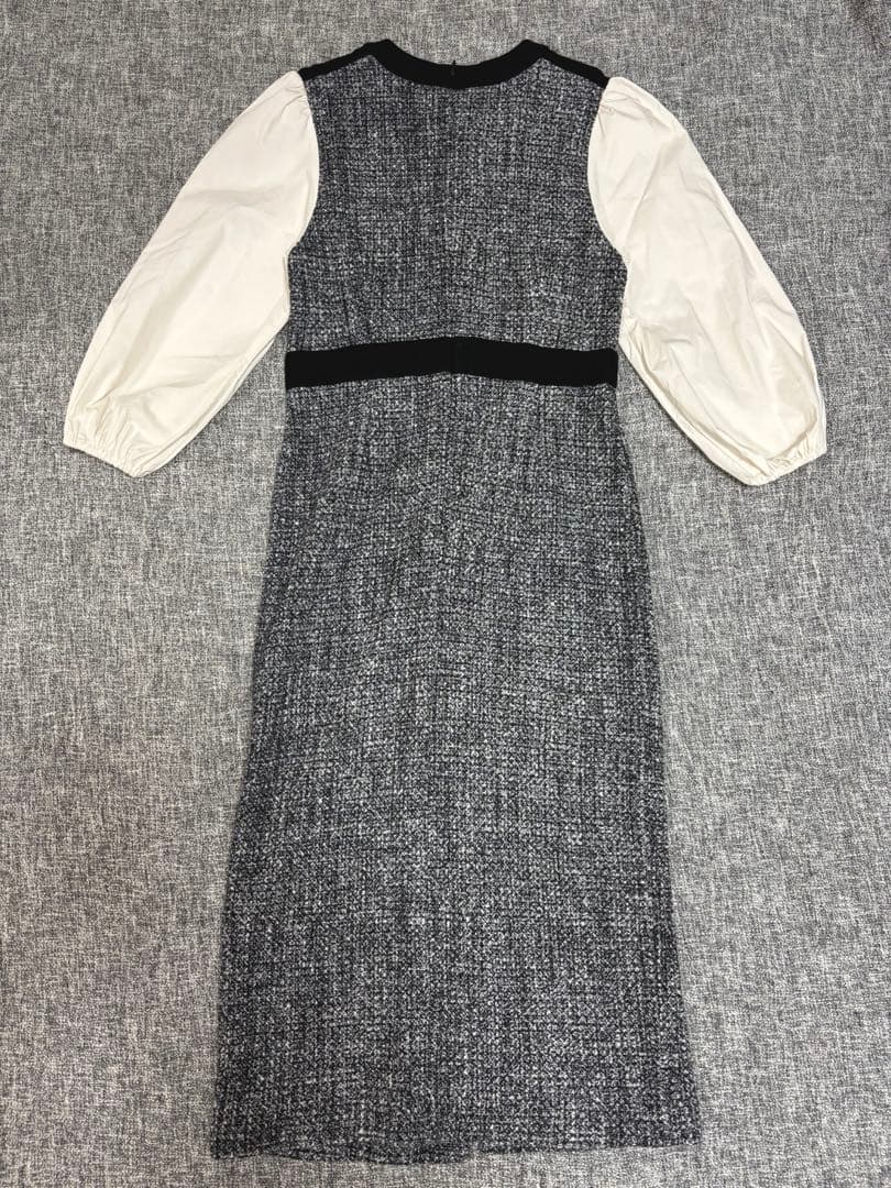 GRACE CONTINENTAL ダイアグラム ツイードジャージワンピース　S
