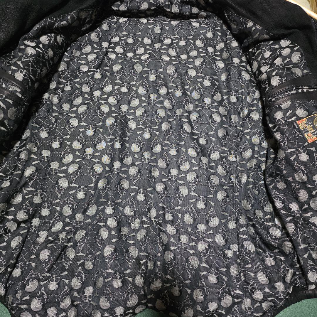 ロエン　Roen スワロスカル　レザーダブルライダースジャケット　52 XL