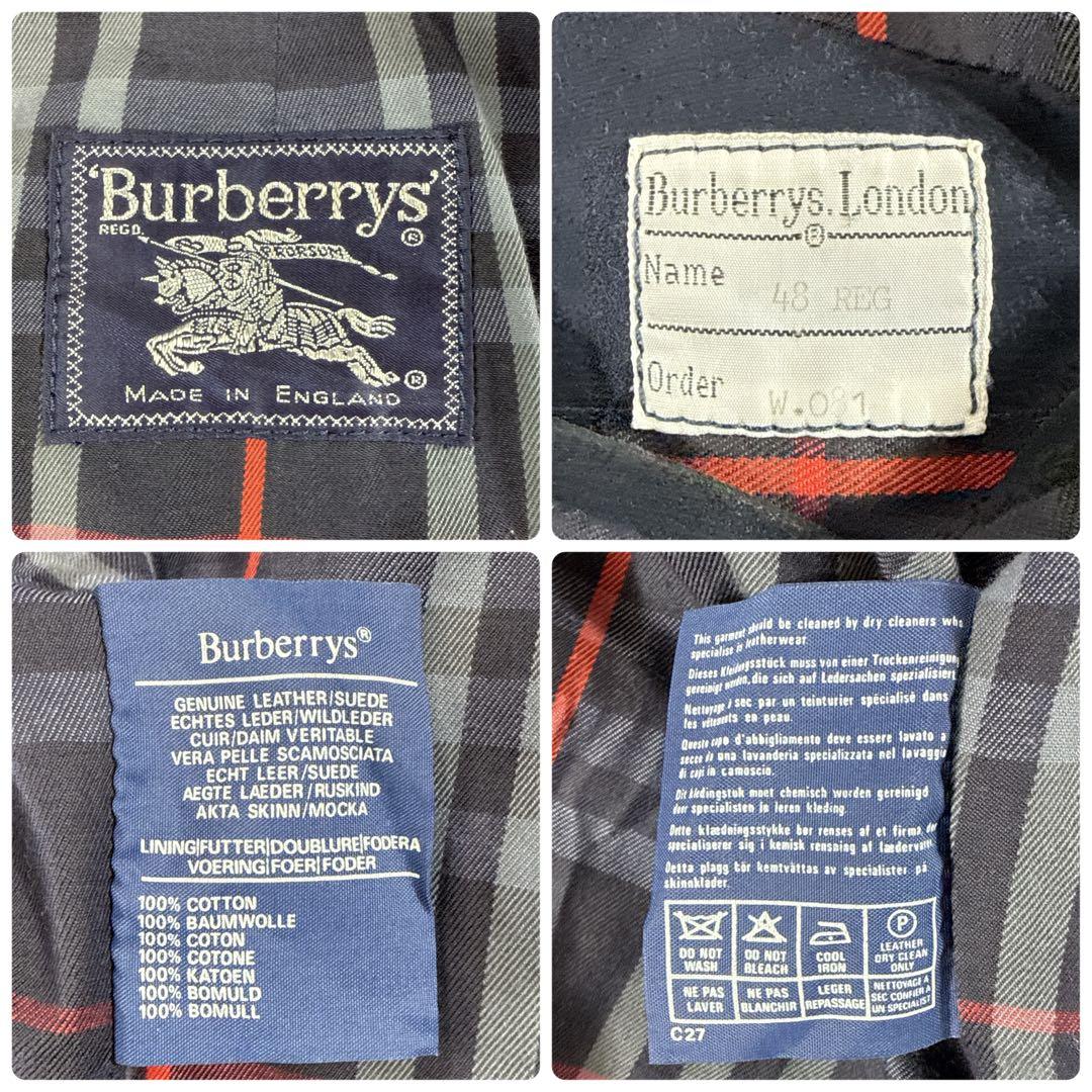 【希少・激レア】英国製 ヴィンテージ バーバリー スエードレザーブルゾン 本革