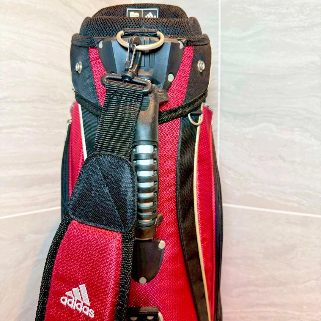 アディダス　キャディバッグ 9.0型　レッド　クラブプロテクター付き