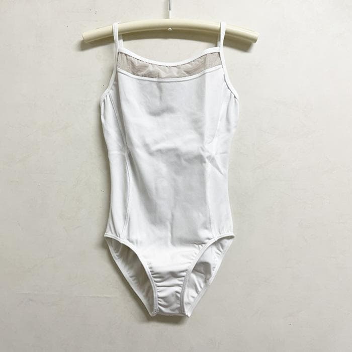 新品 バレエレオタード 子ども 日本製 150cm シロ チュール