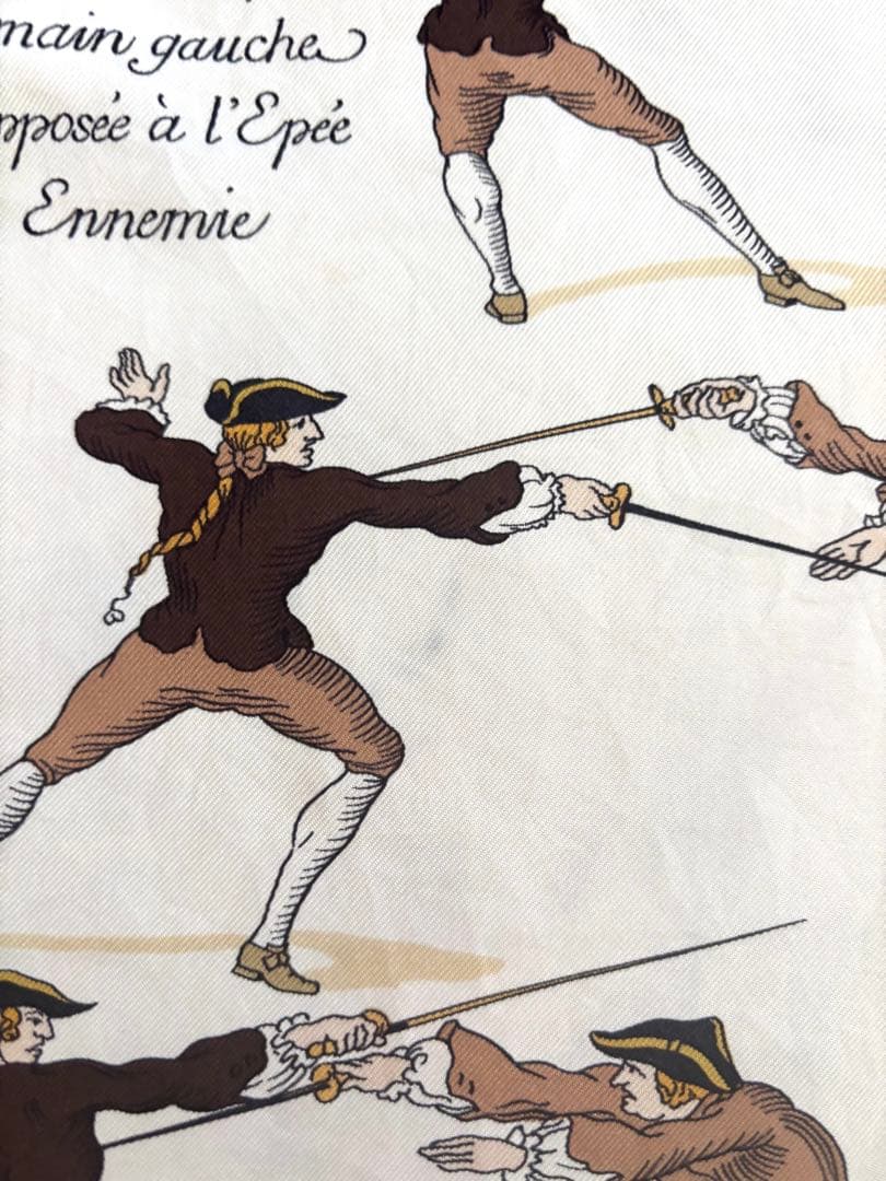 【HERMÈS】スカーフ カレ90 フェンシング柄