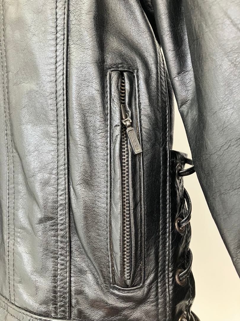 HORN WORKS シングルレザージャケット　黒LL 腕の脱着可能