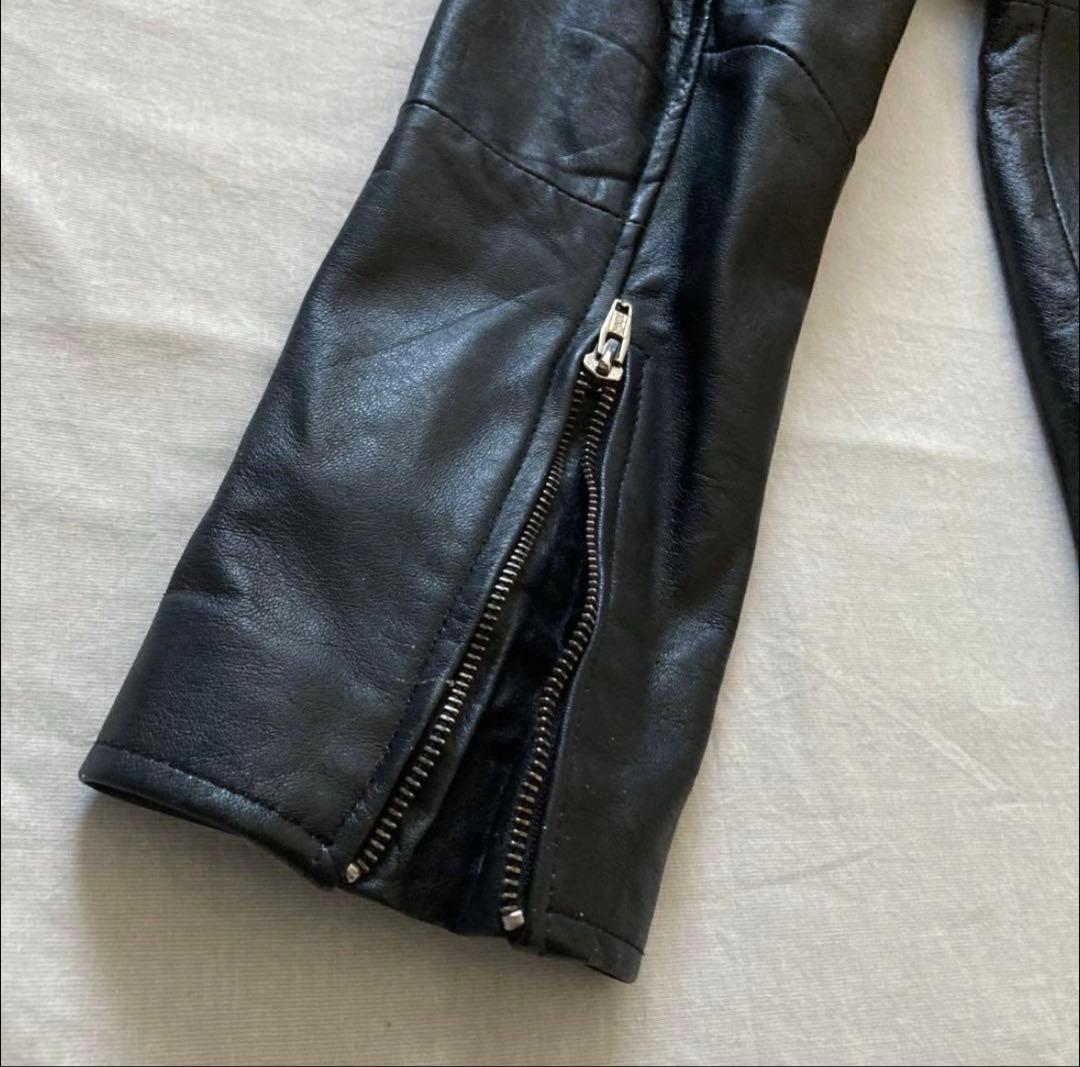 ジャケット・アウター hooded real leather jkt y2k black grunge