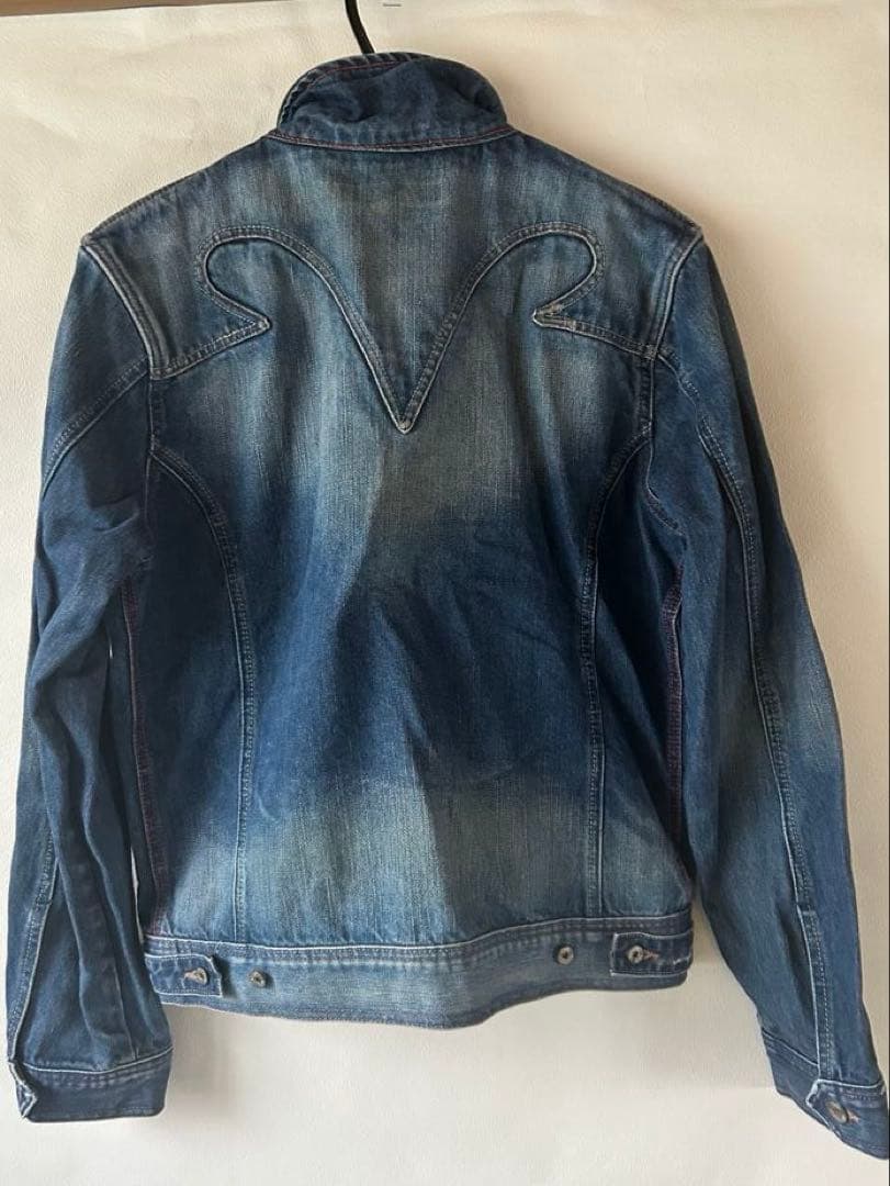 DIESEL ディーゼル　デニムジャケット　レザー切り替え　ダメージ加工　L