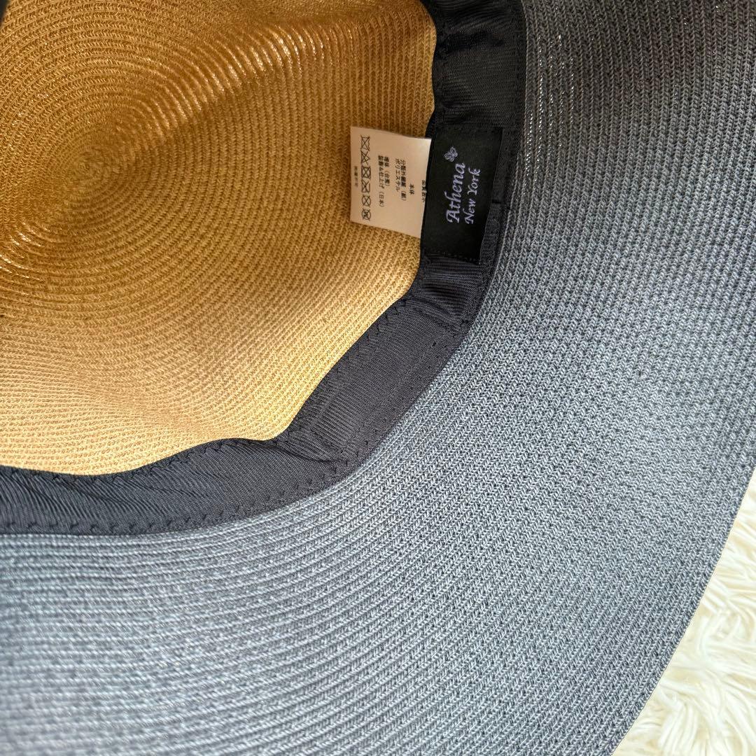 【極美品】アシーナニューヨーク リサコ ツートーンハット リボン 夏