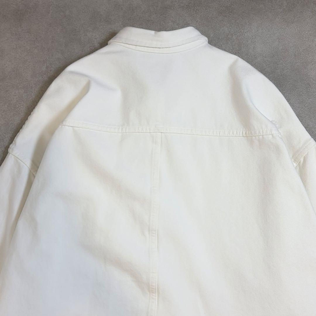 美品 ラウンジドレス ダメージデニムシャツ オフホワイト オーバーサイズ