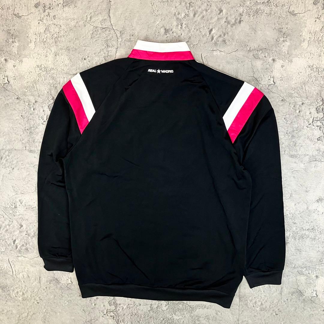 adidas レアルマドリード トラックジャケット 古着 刺繍 三本線 ブラック