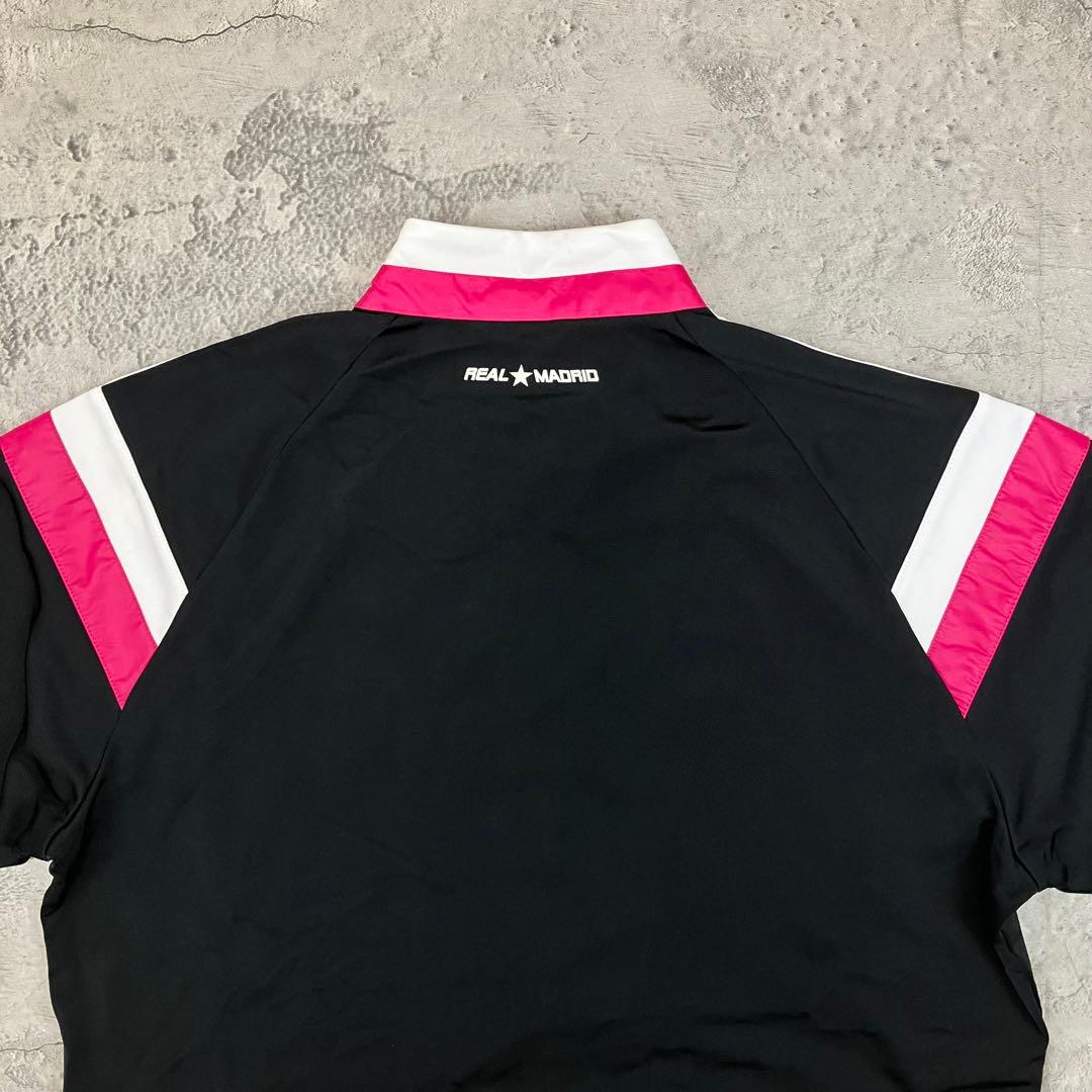adidas レアルマドリード トラックジャケット 古着 刺繍 三本線 ブラック