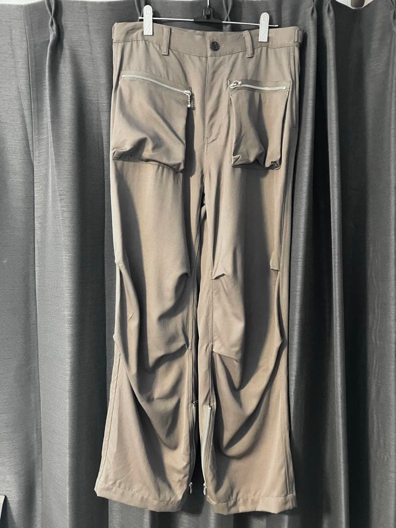 【マツフジ】 Wool Cargo Pocket Wide Trousers