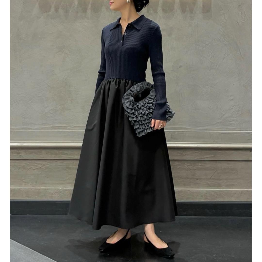 UNITED ARROWS 25AW フィット ＆ フレア ポロワンピース