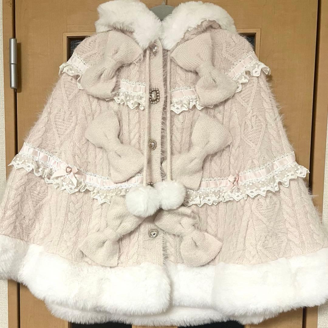 LIZLISA リズリサ ミルフィーユレースポンチョ ピンク