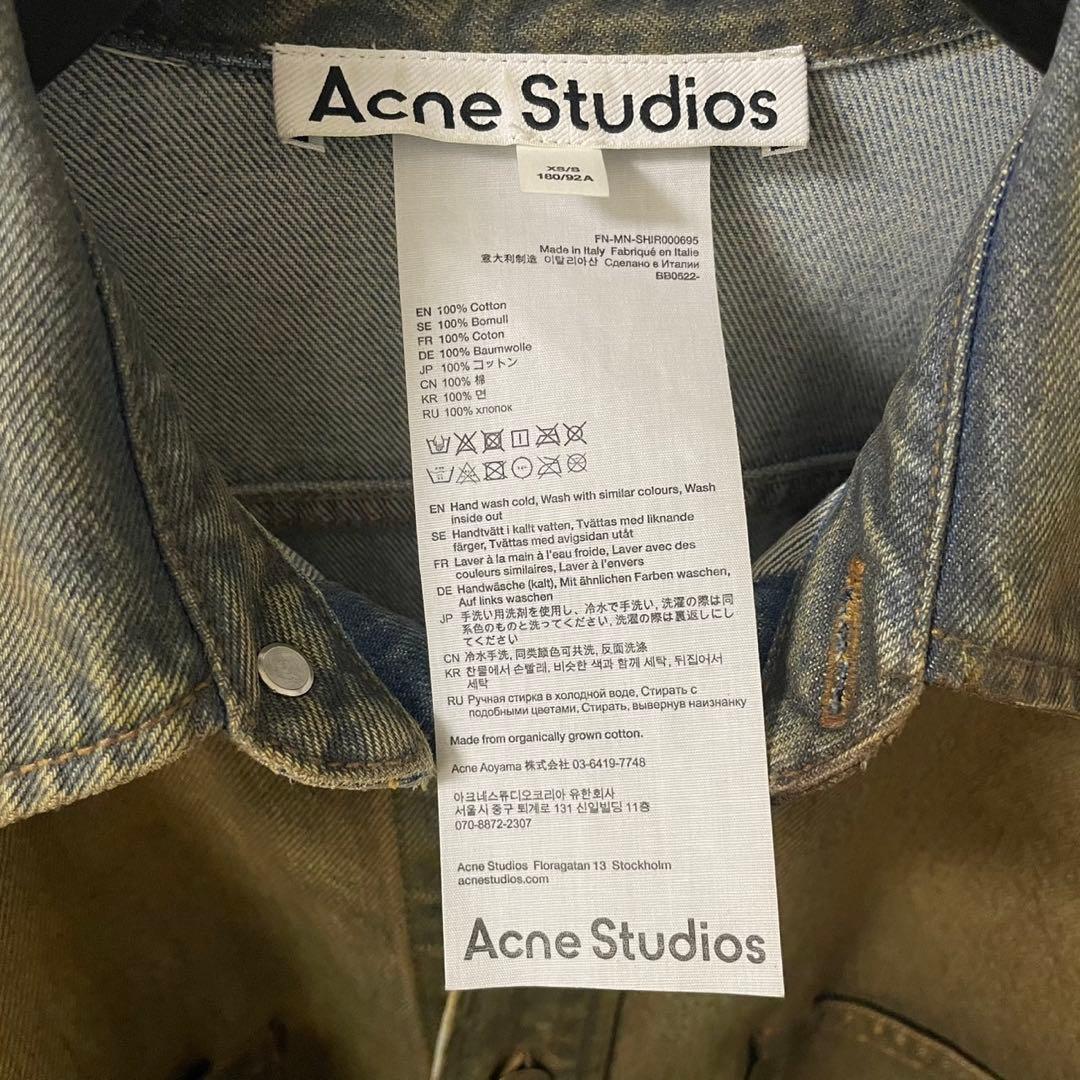 ジョングク着 ACNE STUDIOS ボタンアップデニムシャツ