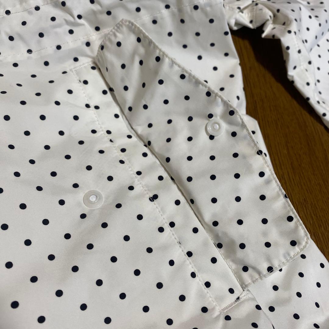 ルコック　ゴルフ　レイン　ワンピース　白　黒　水色　ドット柄　レディースＬ　美品