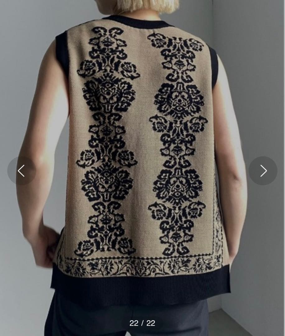 トップス MEDI REVERSIBLE VINTAGE FLOWER KNIT VEST