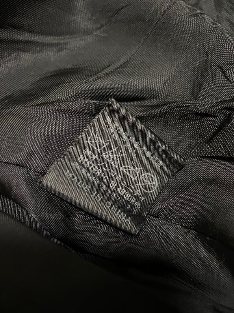 ヒステリックグラマー　スタンドカラー　レザージャケット　オールブラック　Sサイズ