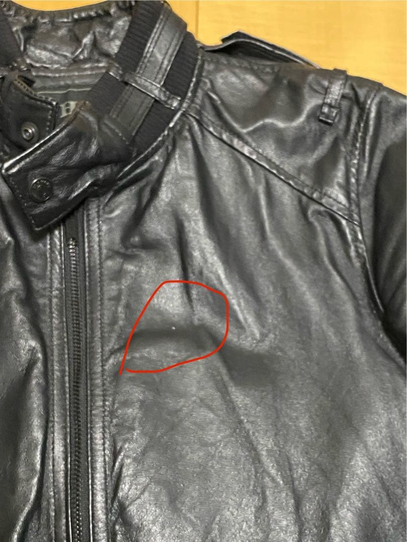 ヒステリックグラマー　スタンドカラー　レザージャケット　オールブラック　Sサイズ