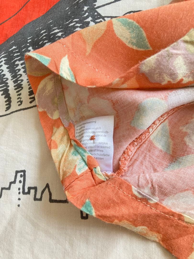 vintage ヴィンテージ オレンジ 花柄 ロングワンピース 古着