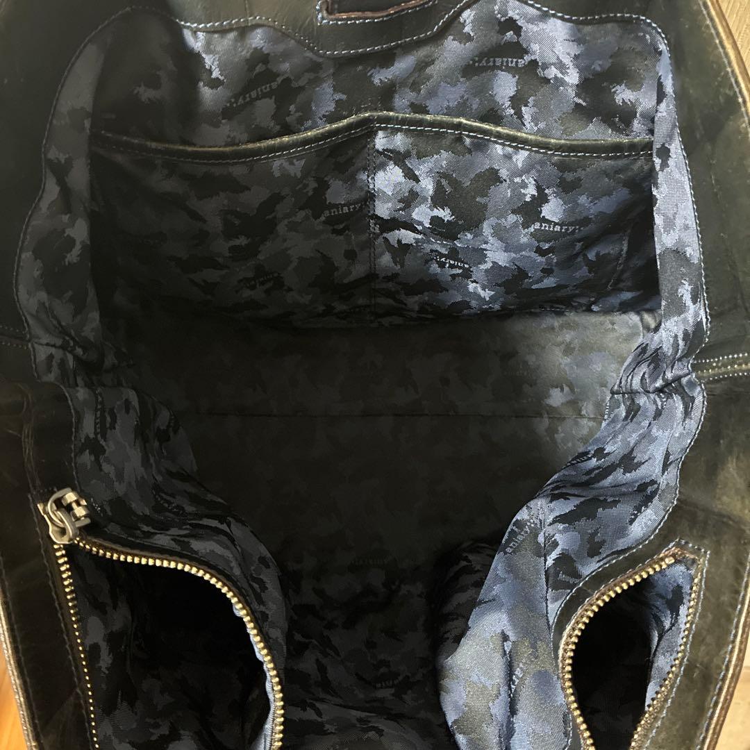 Aniary クロコ押し　アイディアルーレザー　トートバッグ　ブラック