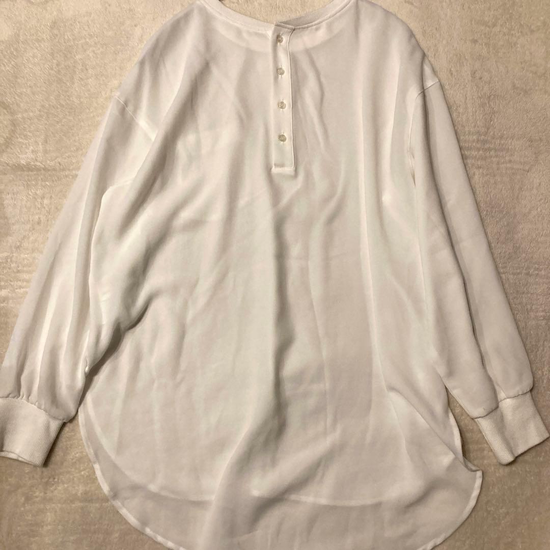 RIVE DROITE ジョーゼットポケットブラウス　ホワイト シアー 白