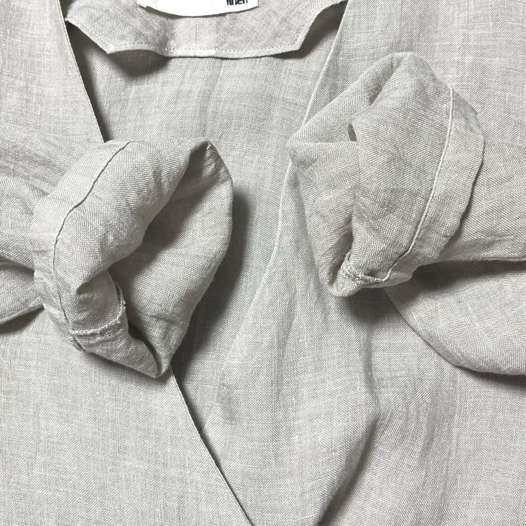 evam eva リネン カシュクール ワンピース ロング 八分袖