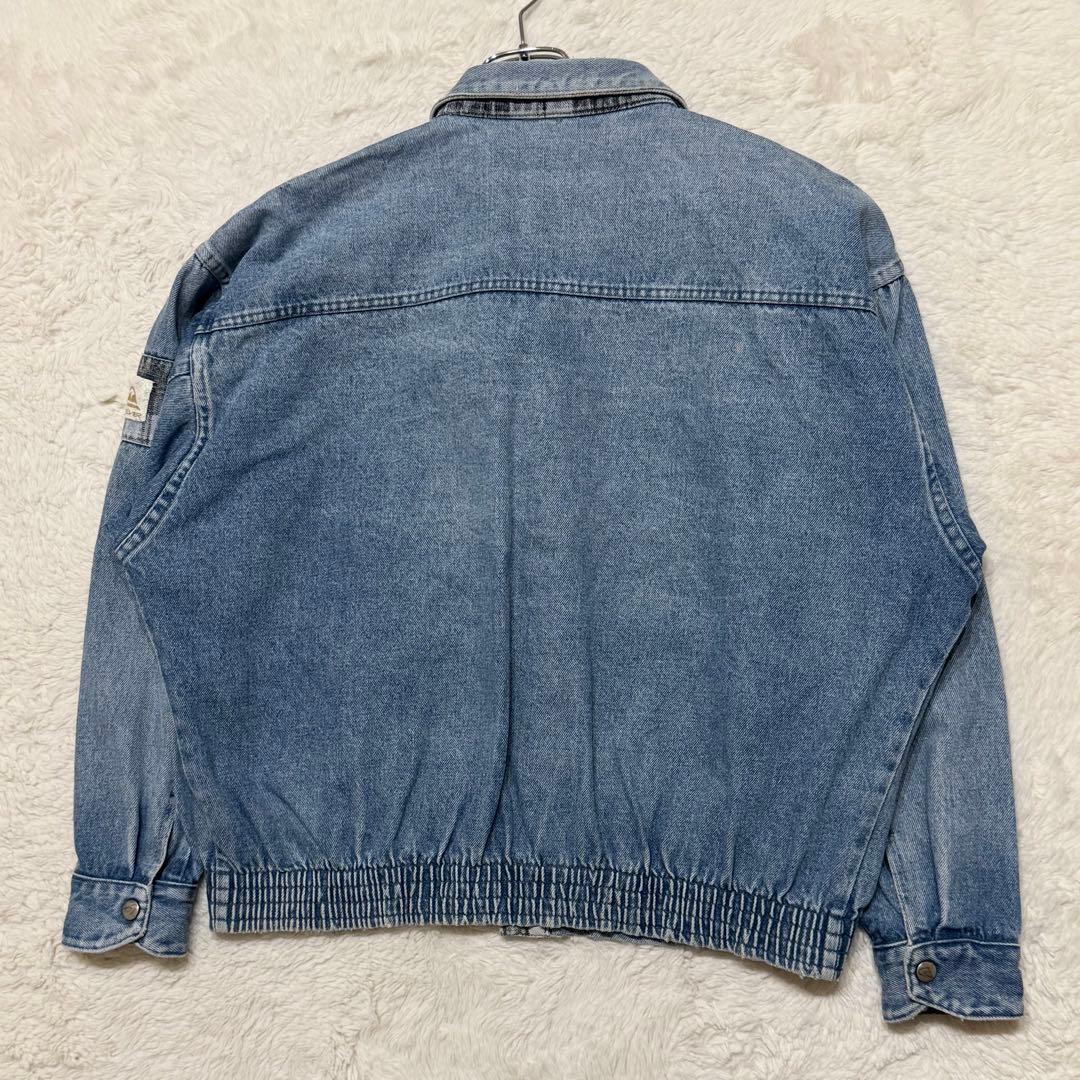 ビンテージ クイックシルバー デニム スイングトップ 裏地チェック 袖ワッペン