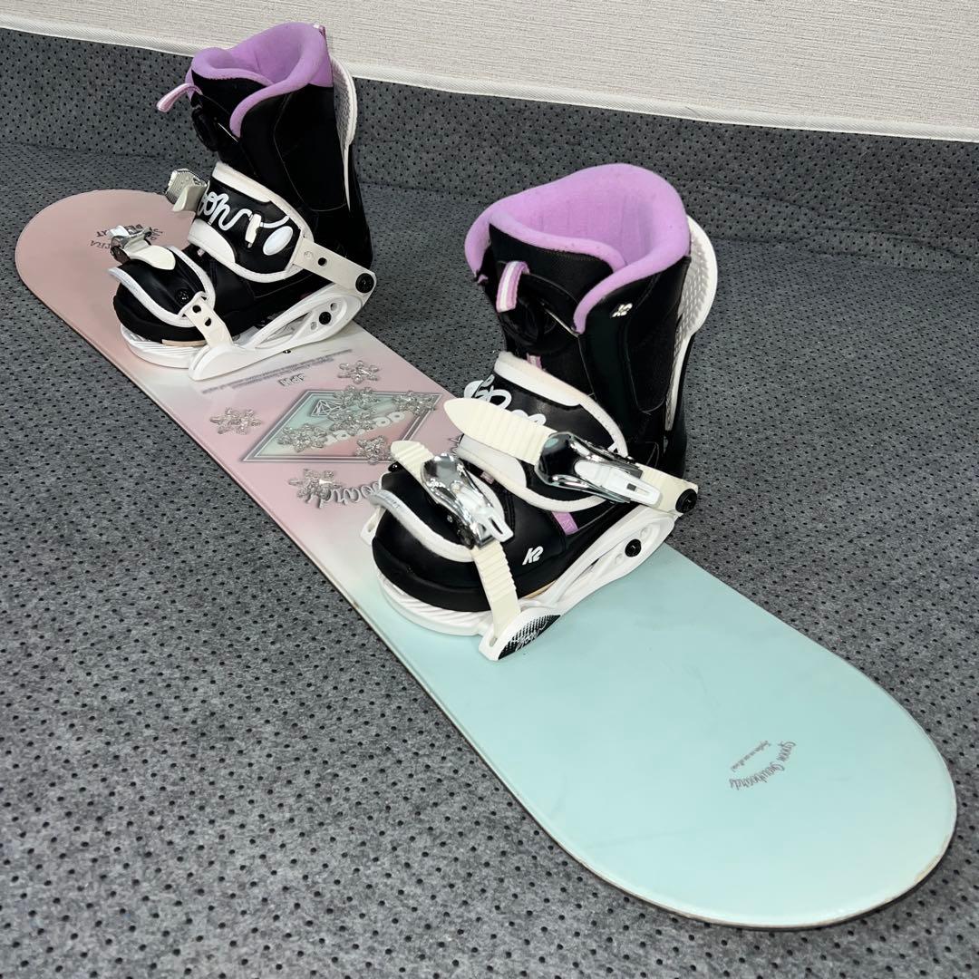 ５回使用 キッズスノーボード 100cm SPOON×バイン×BOAブーツ