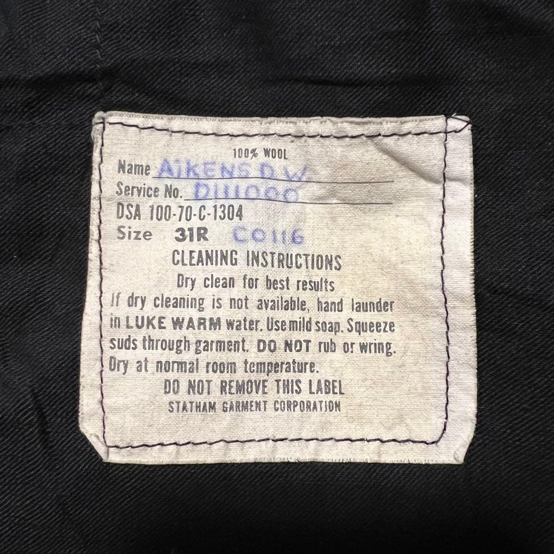 70s 実物アメリカ海軍セーラーパンツ巻きパンツ 13ボタン31Rウール古着