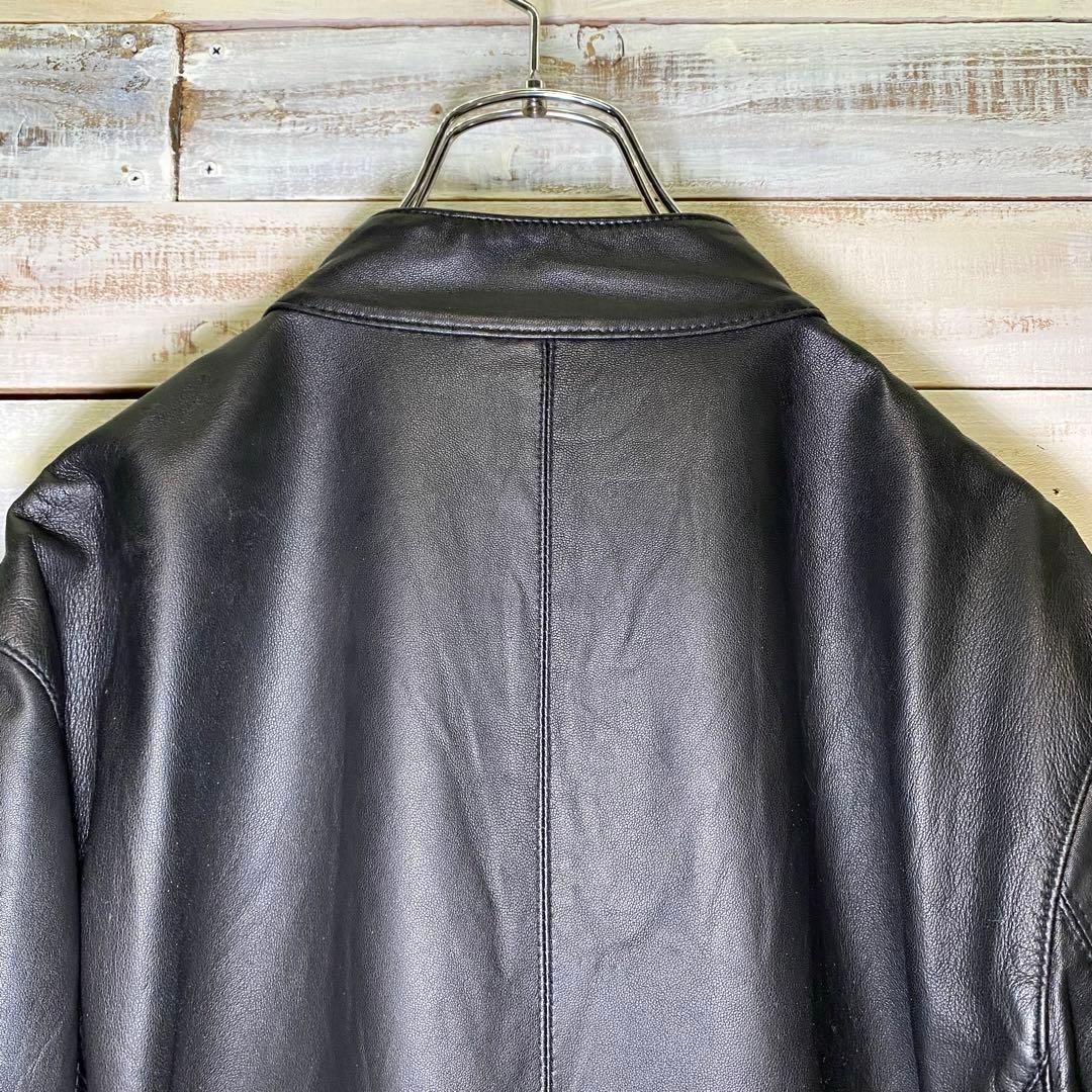 エディフィス シングルライダースジャケット レザー ブラック 羊 ラム Lサイズ