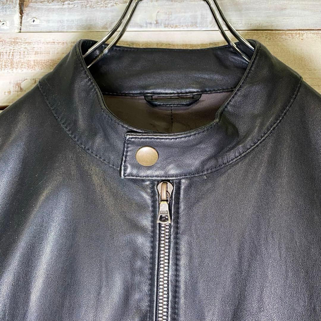 エディフィス シングルライダースジャケット レザー ブラック 羊 ラム Lサイズ