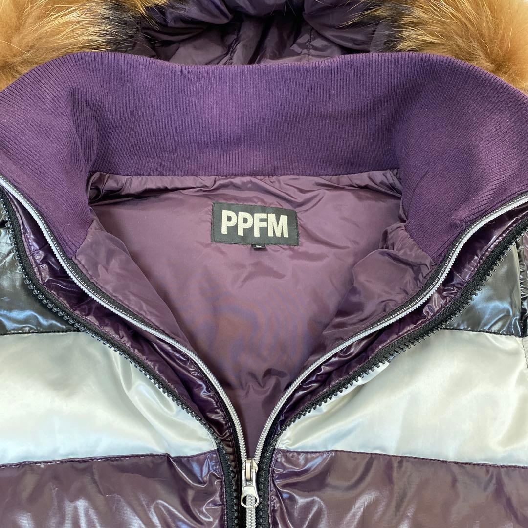 『PPFM』平成お兄 光沢ダウンベスト ファー付 Y2K 平成ギャル Lサイズ