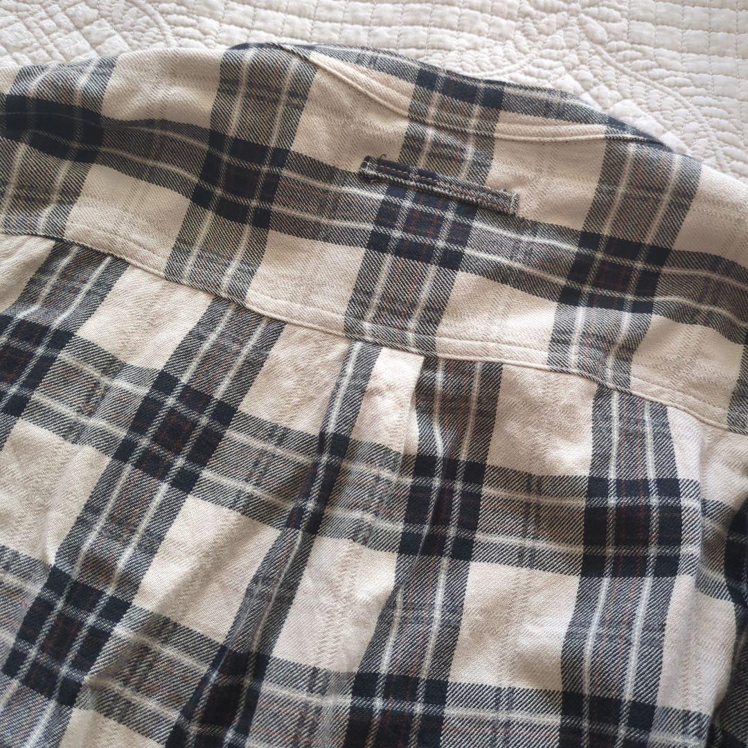 CLOTH&CROSS チェック　シャツ　ノーカラー　ハグオーワー