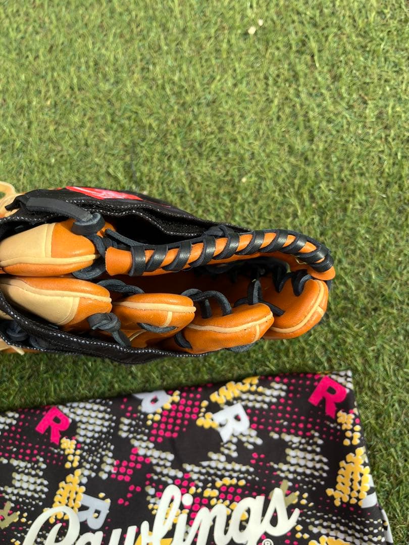 美品　ローリングス ハイパーテック 一般 軟式グローブ 外野用 右投げ　カバー付