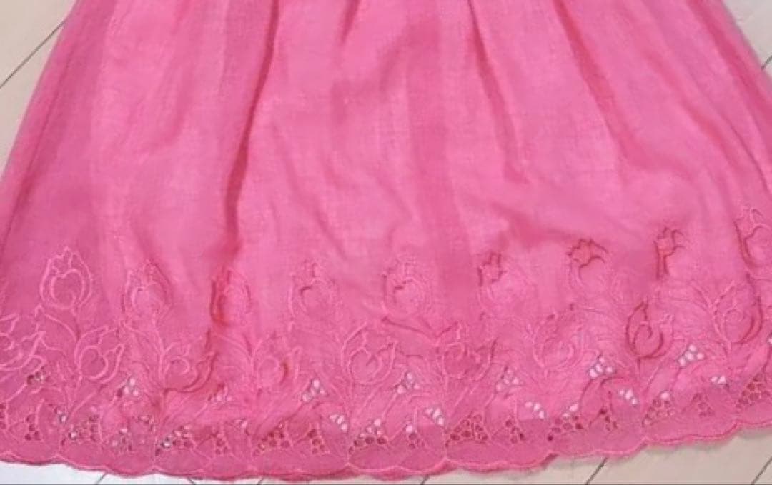 レトロワンピ♡代官山SLOWヴィンテージチューリップ刺繍ワンピース