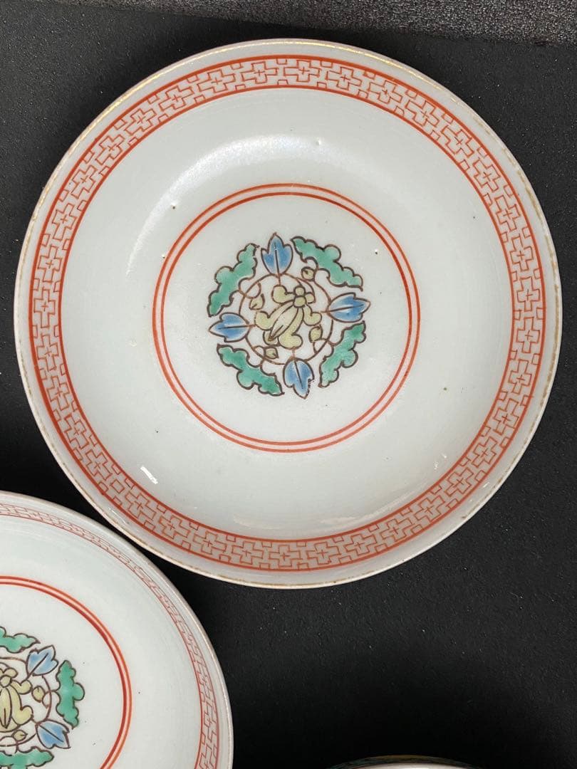 乾隆年製　古伊万里 吉祥文 5客　飯碗　蓋付　茶碗　金彩 古美術 骨董 古玩