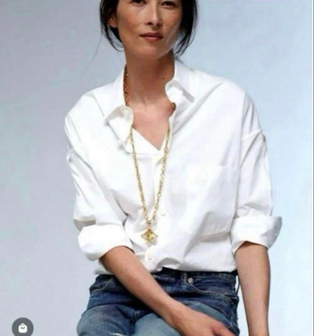 マディソンブルー ドロップショルダー ゆるシャツ 白シャツ　01