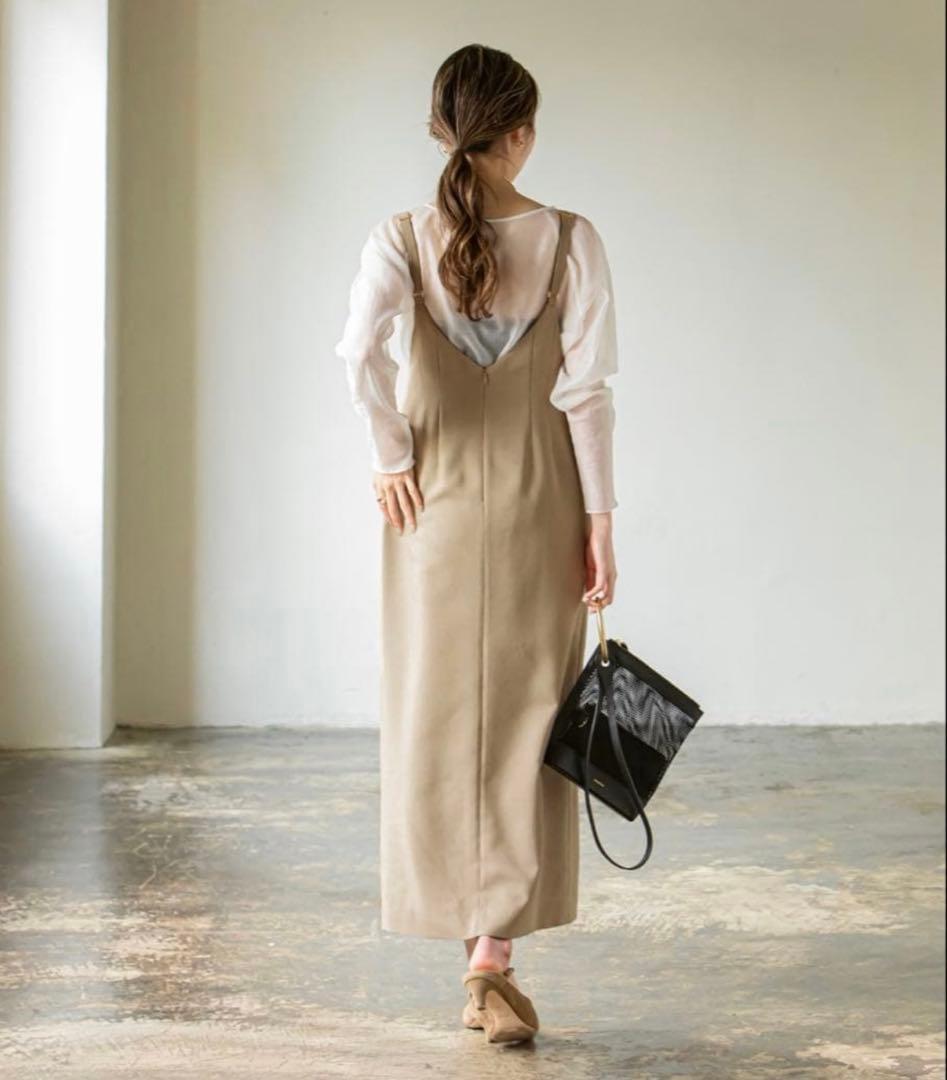 【新品タグ付き】完売品✨️ノーブル スラブオックスロングサロペ 美ライン