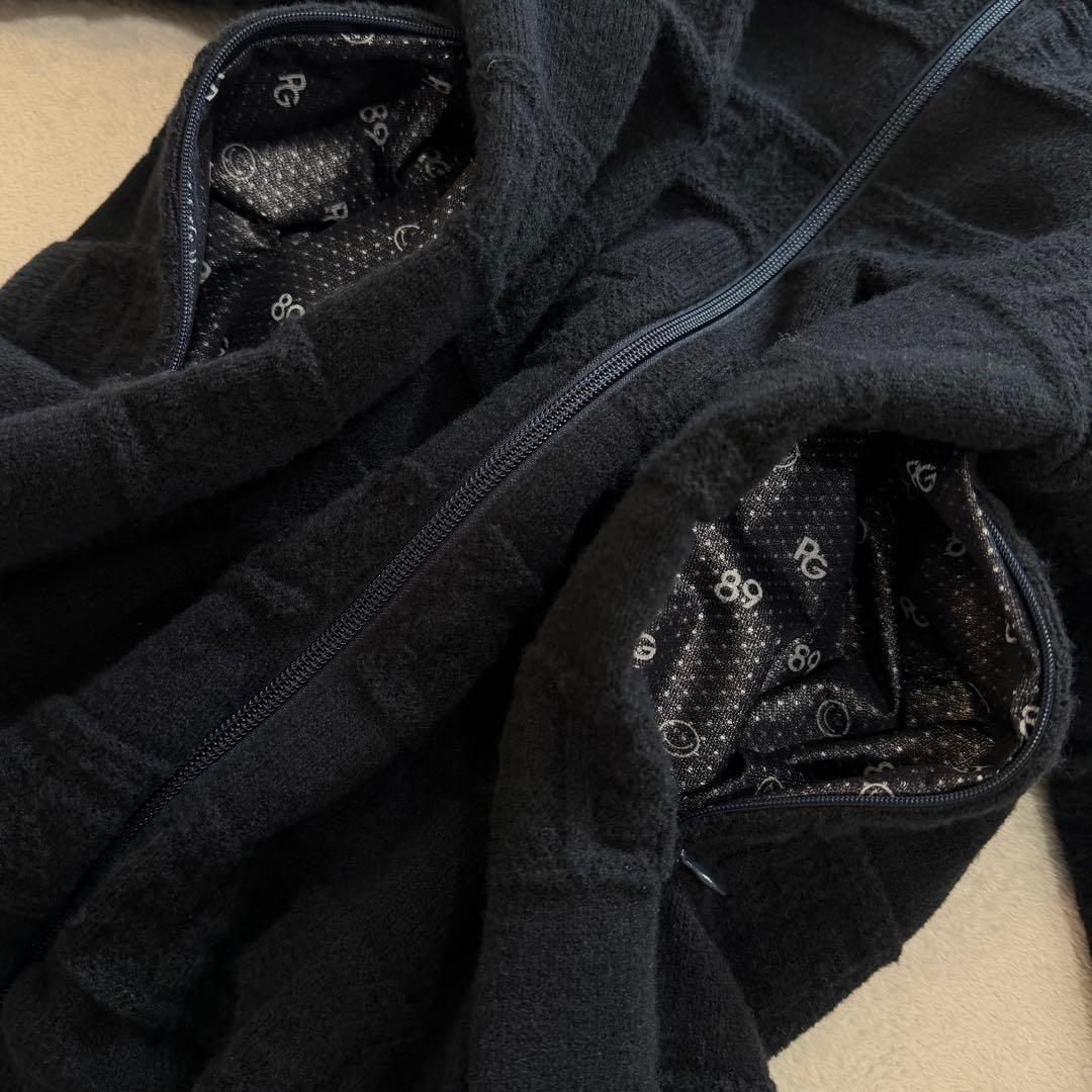 パーリーゲイツ　防風ニットブルゾン　ボーダー　DiAPLEX　裏地総柄　日本製