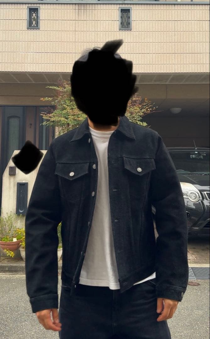 ZARA ORIGINS S-M スエード　レザー　トラッカージャケット　黒