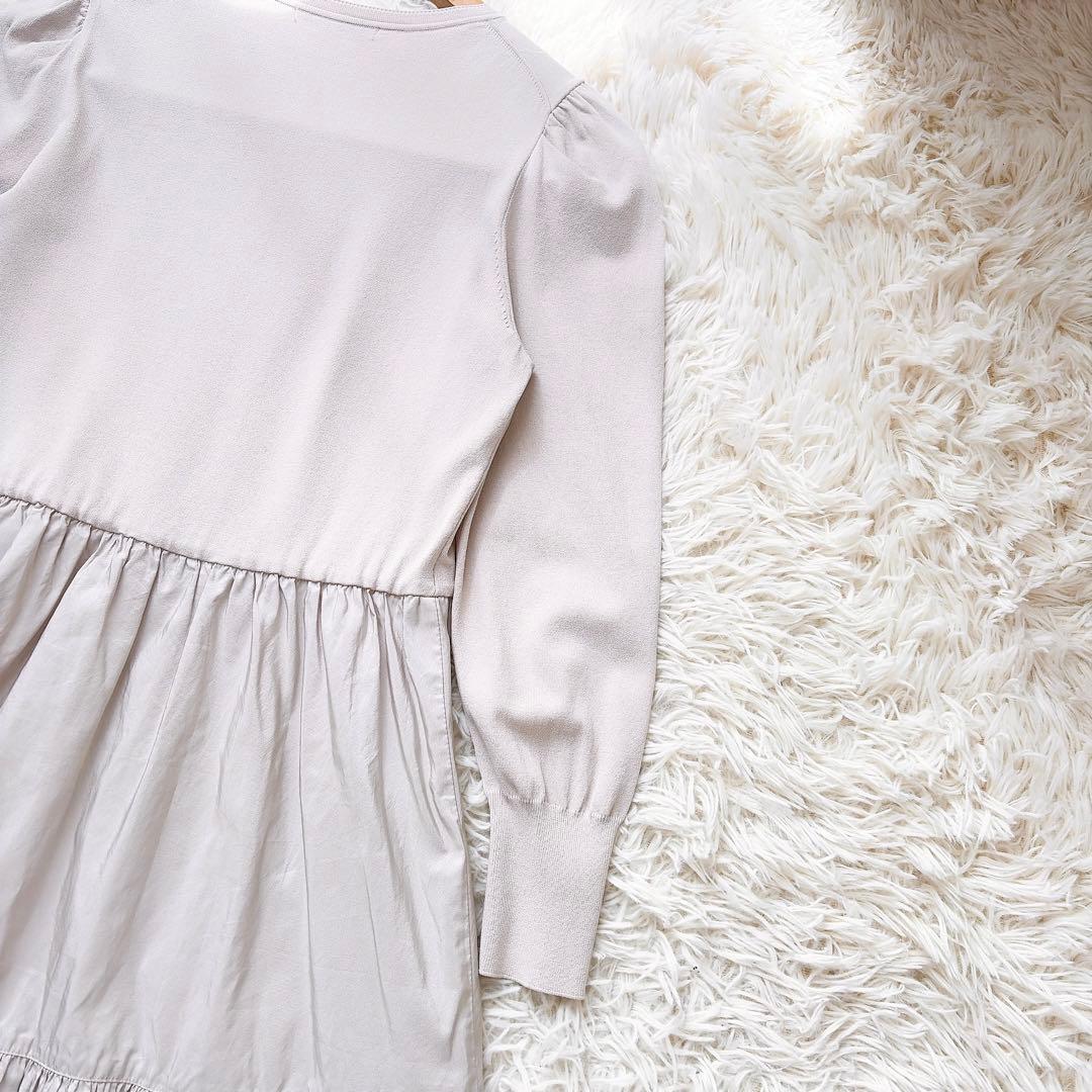 ANAYI アナイ　2024年　ニット切替ドッキングティアードワンピース　フレア