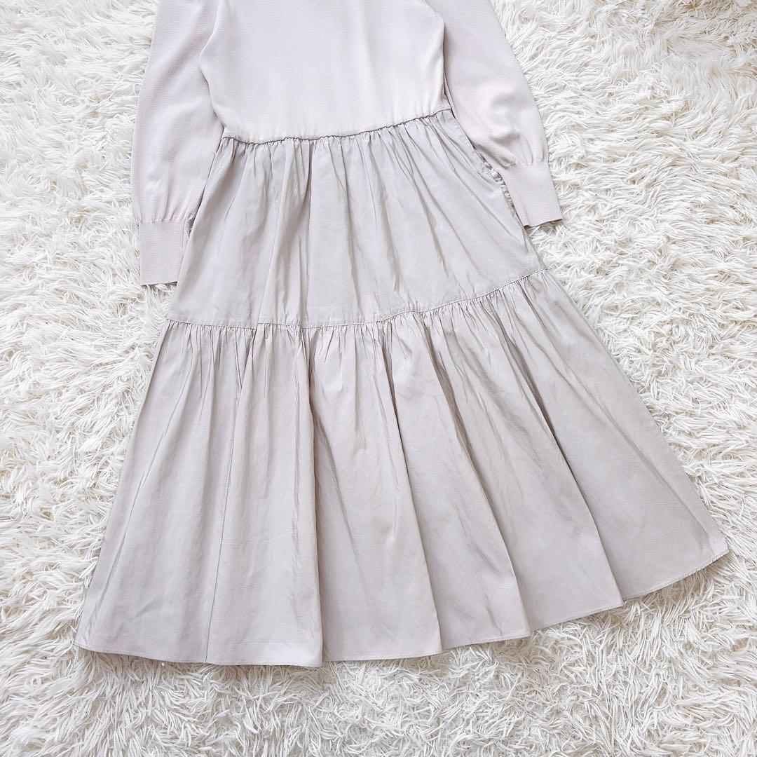 ANAYI アナイ　2024年　ニット切替ドッキングティアードワンピース　フレア