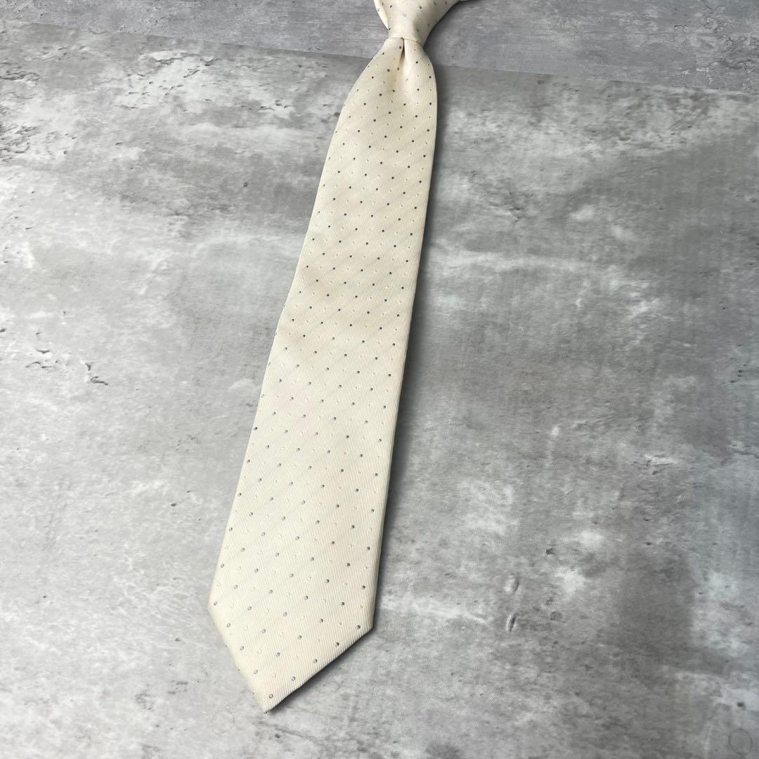 美品 BURBERRY BLACK LABEL ジャガード ドット柄 ネクタイ